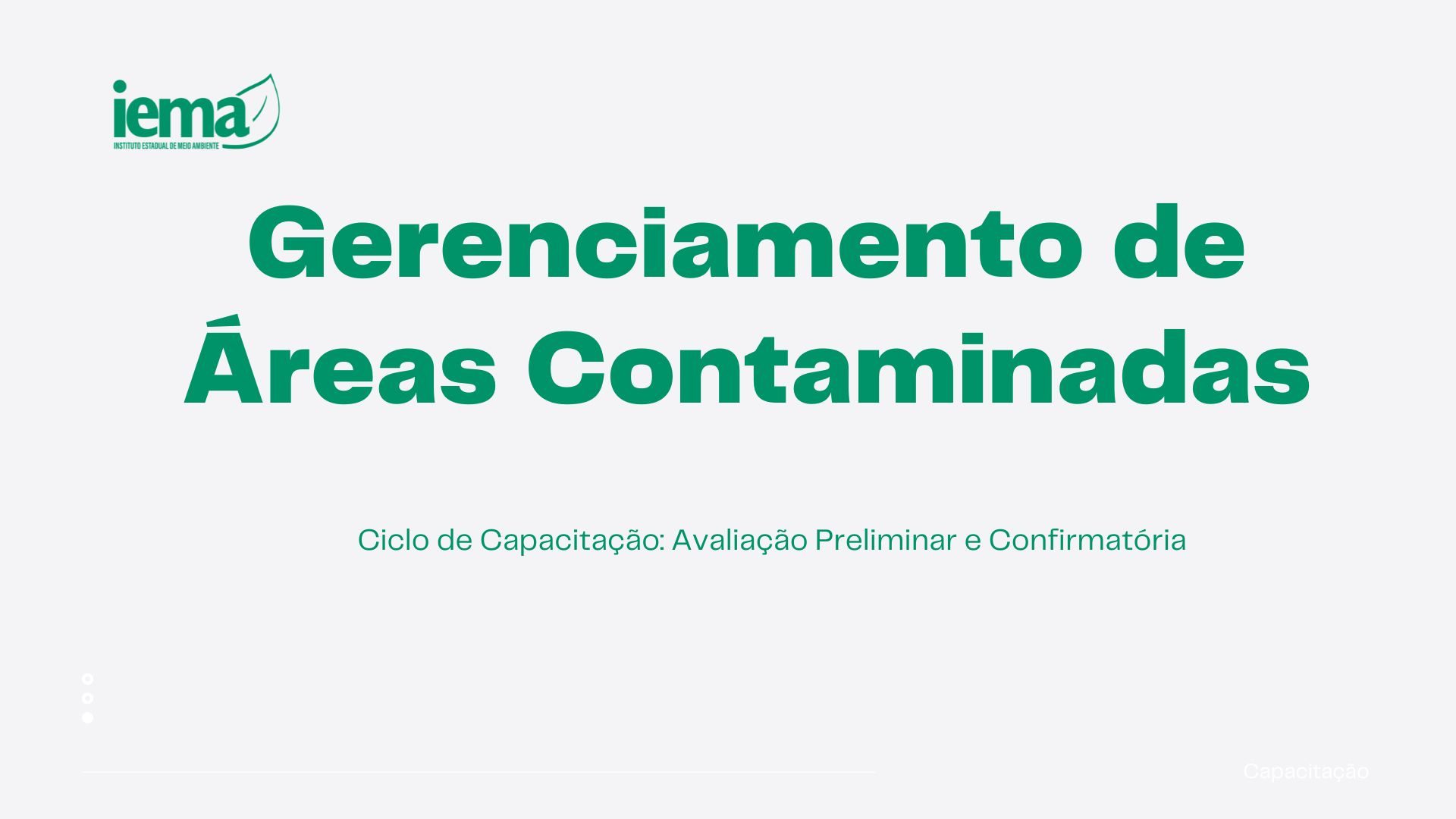 Curso de Gerenciamento de Áreas Contaminadas